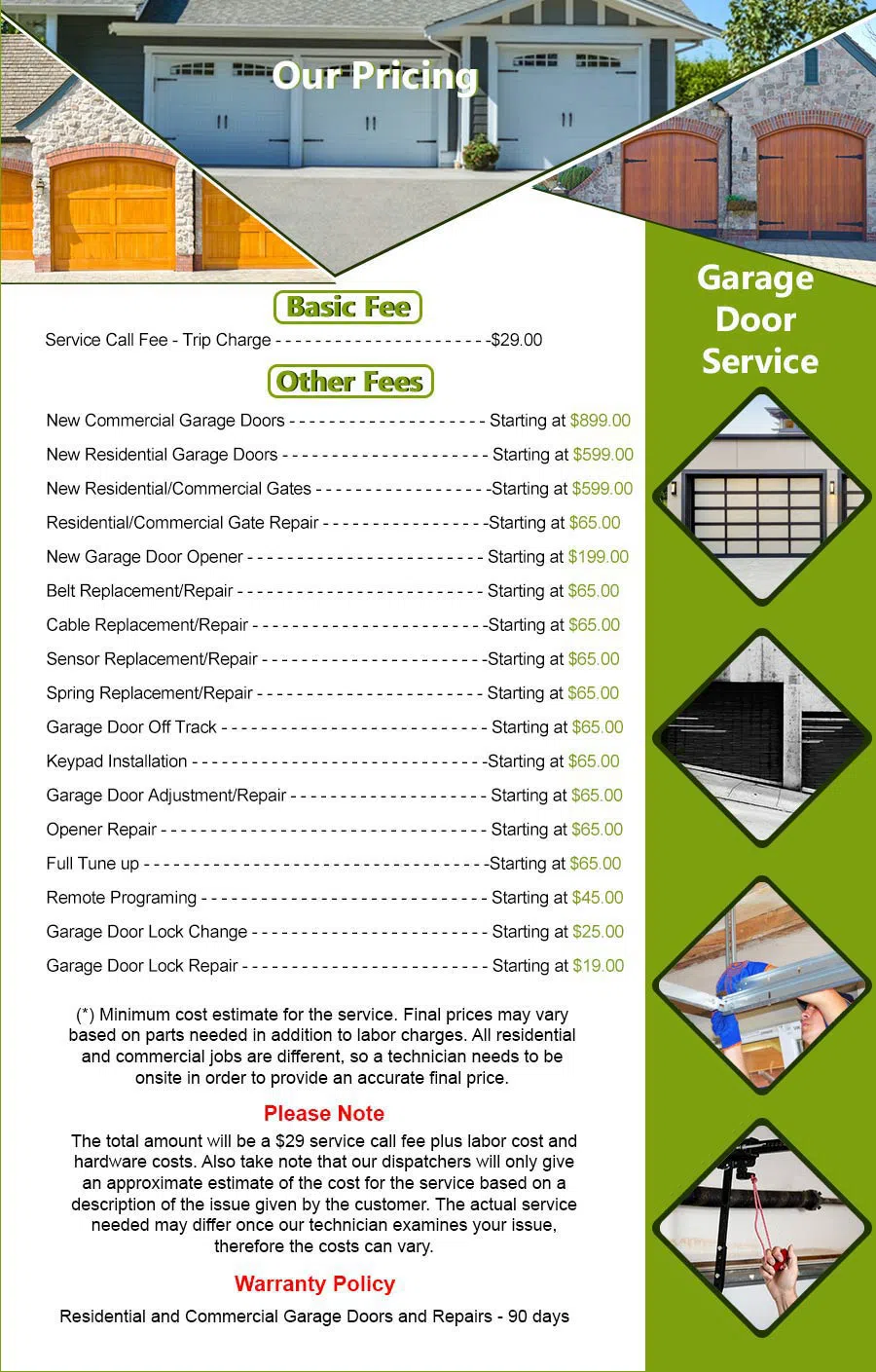 Chicago Galaxy Garage Door Repair Service Chicago, IL 773-467-7697 - pricelist5